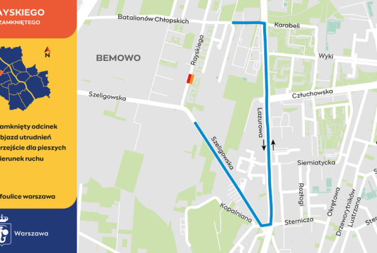 Metro Chrzanów ul. Rayskiego - objazd zamkniętego odcinka