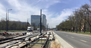 Budowa torowiska na ulicy Kasprzaka przed Bema Fot. Tramwaje Warszawskie