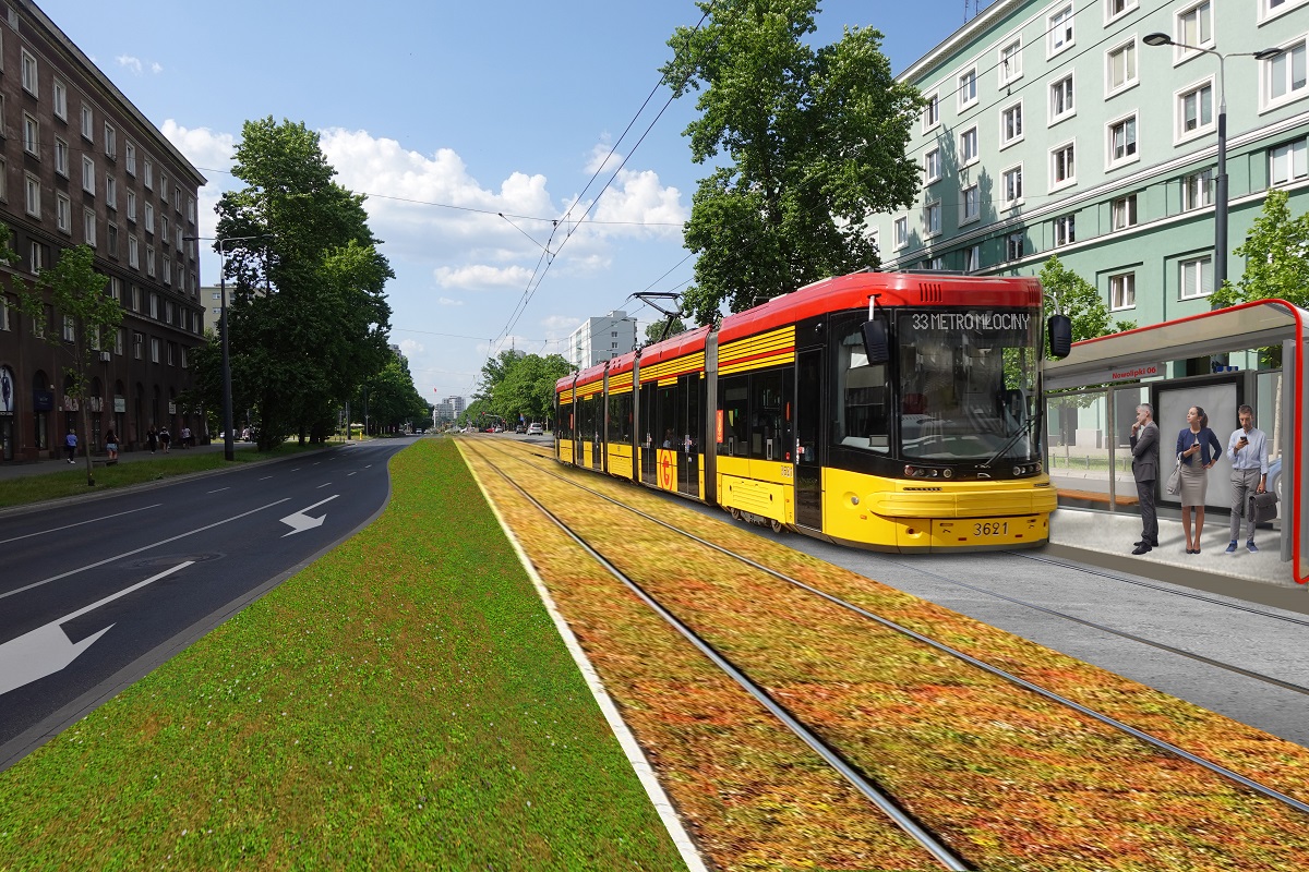 Zielona Jana Pawła  Graf. Tramwaje Warszawskie