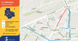 Ulica Grójecka - objazd utrudnień
