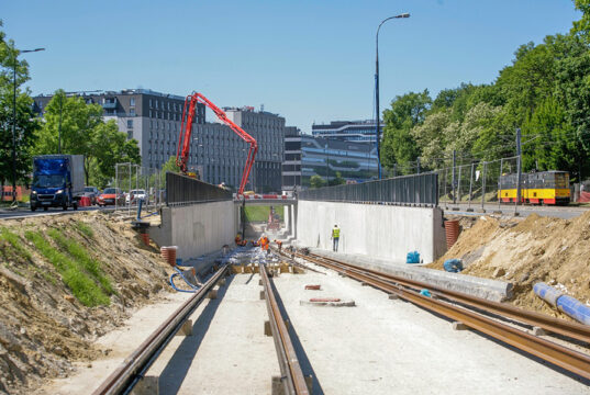 Tramwaj na Kasprzaka sierpień 2023