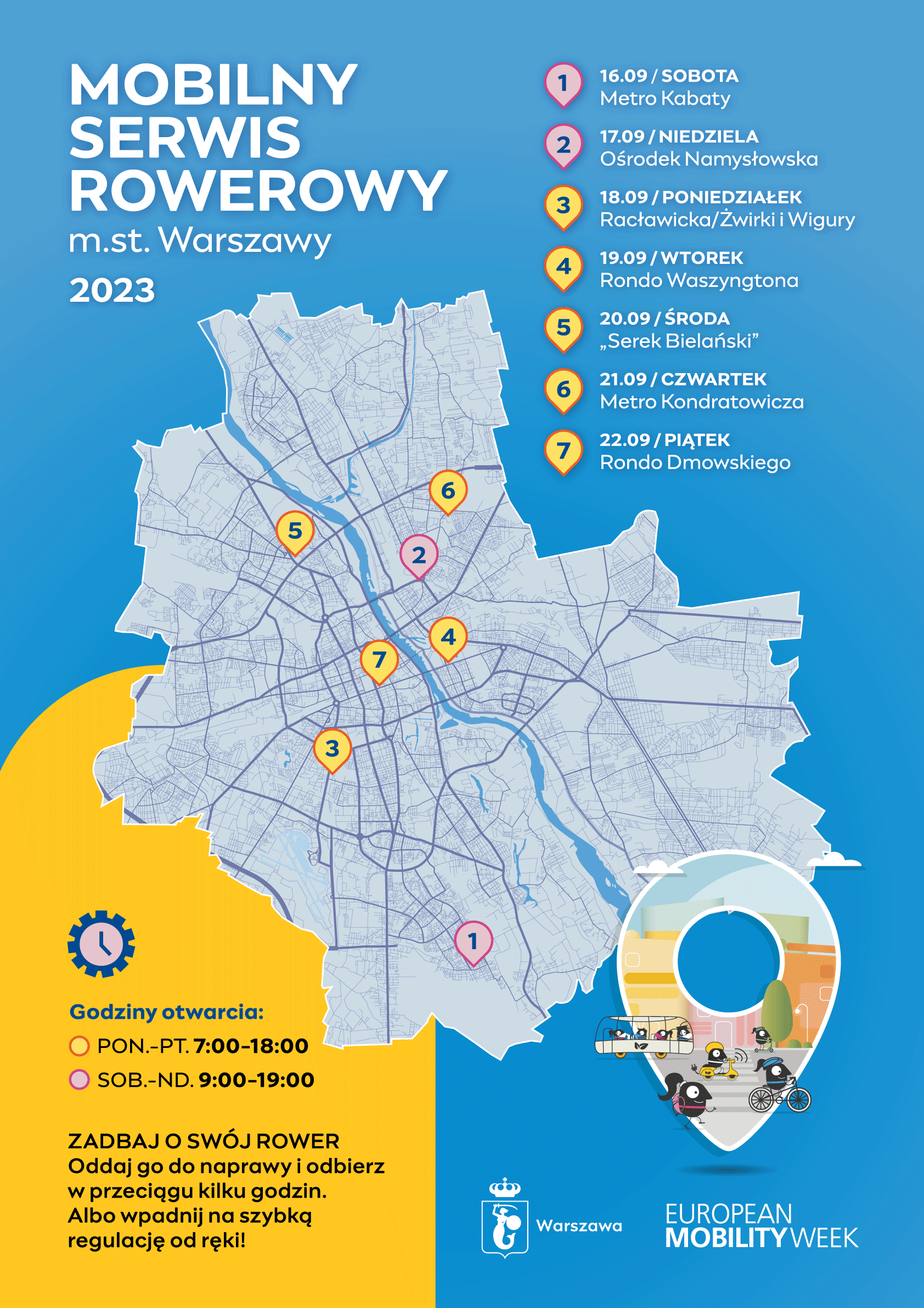 Miejski Serwis Rowerowy - Plakat 2023