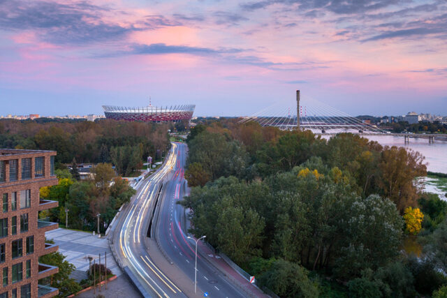 Widok na Stadion Narodowy i Most Świętokrzyski Fot. m. st. Warszawa