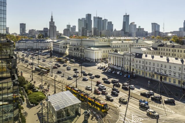 Pl. Bankowy - panorama miasta