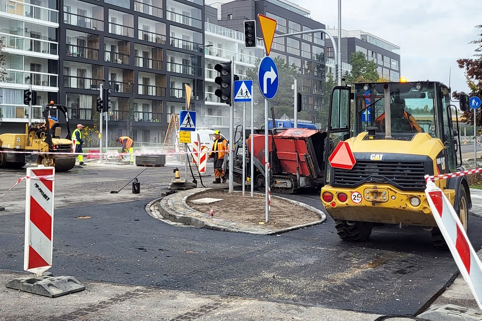 Prace na ul. Lazurowej  Fot. SZRM Warszawa