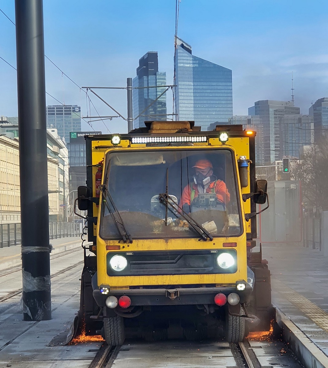 Tramwaj na Kasprzaka ostatnie prace  Fot. TW UM Warszawa