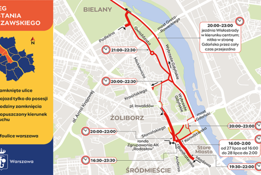 33. Bieg Powstania Warszawskiego - zmiany w ruchu Graf. Infoulice Warszawa