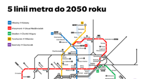 Masterplan - pięć linii metra do 2050 roku Graf. UM Warszaw